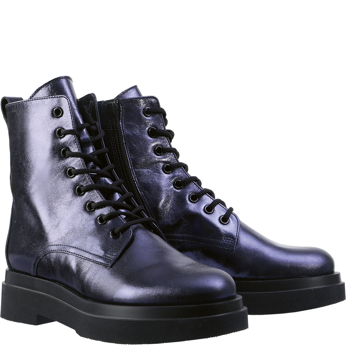 Platform Lace Boot In Indigo