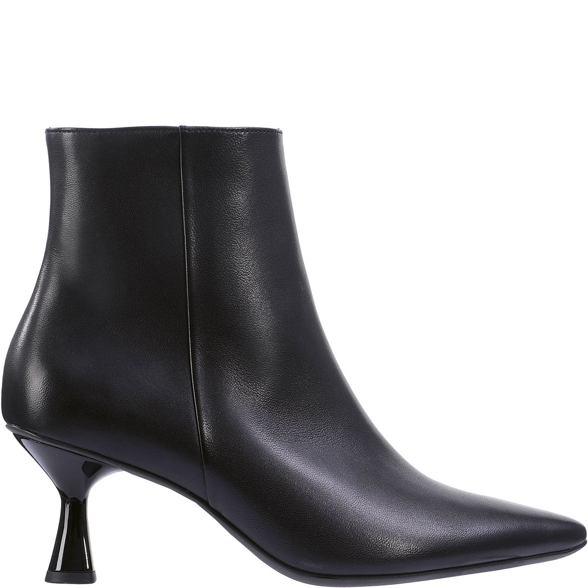 Black Leather Boot With Kitten Heel