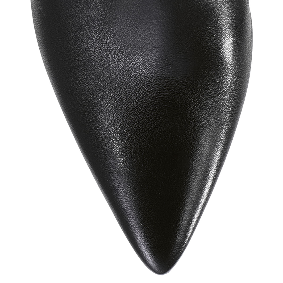 Black Leather Boot With Kitten Heel