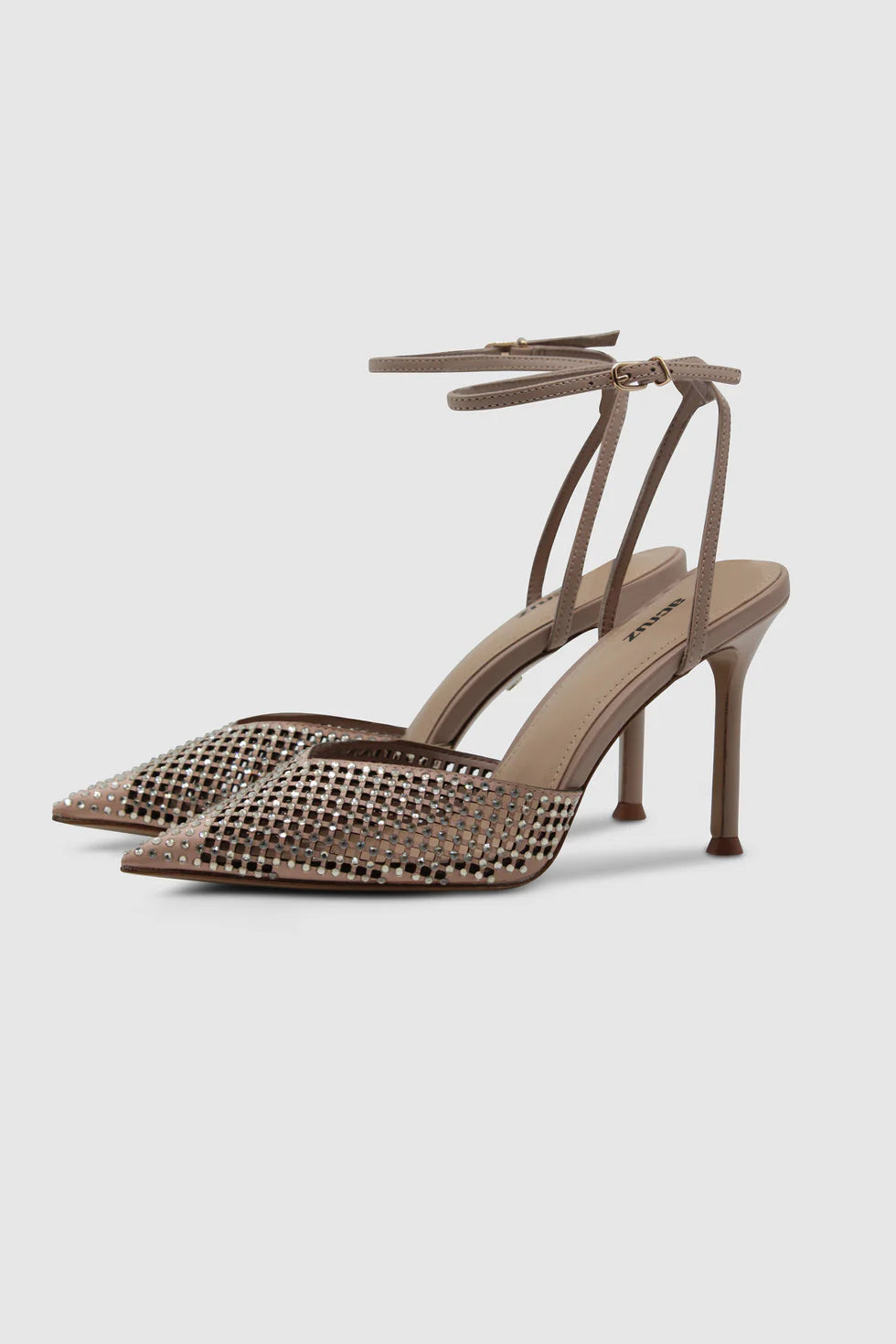 Crystal Embellished Strap Heel