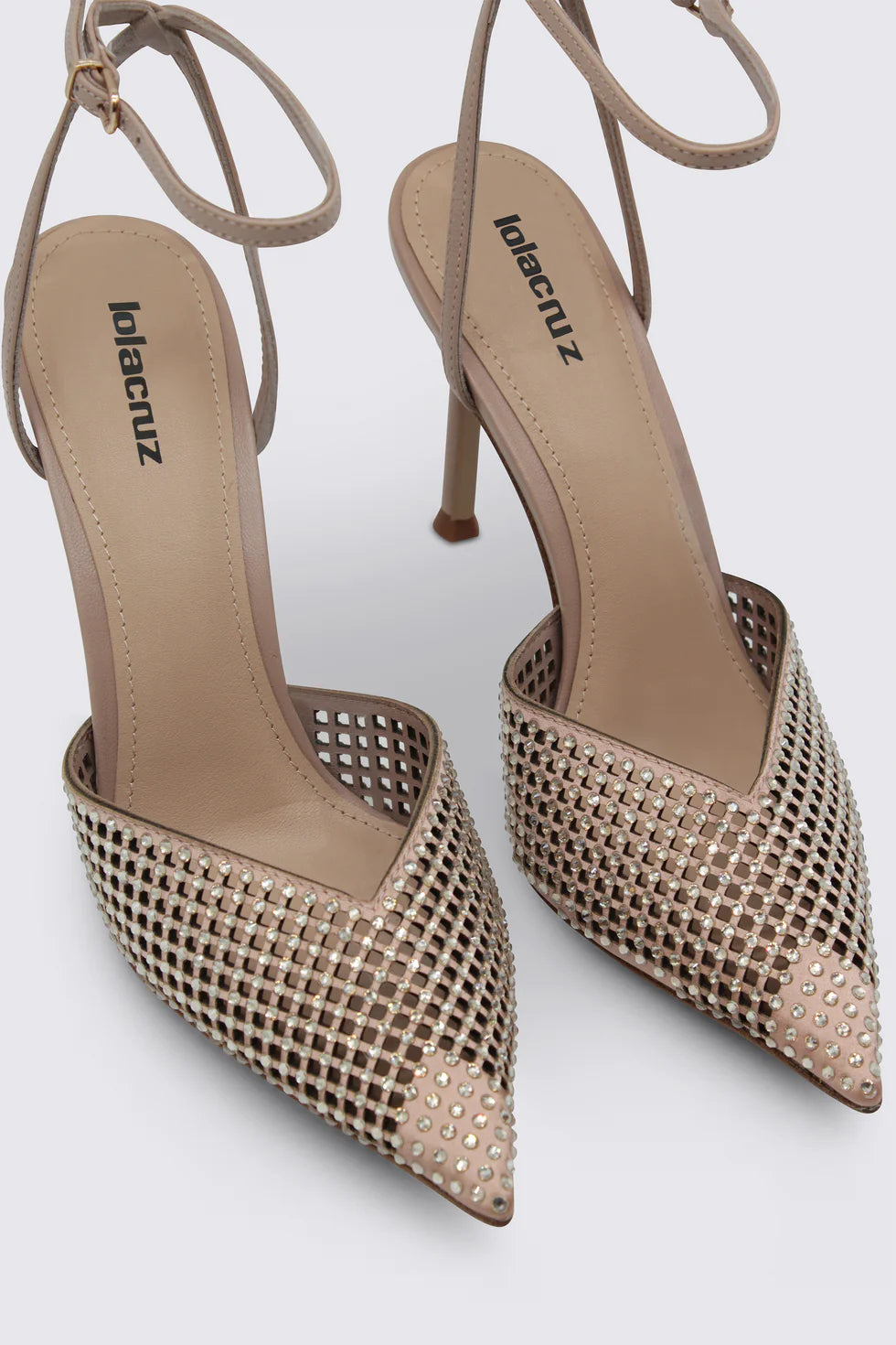 Crystal Embellished Strap Heel