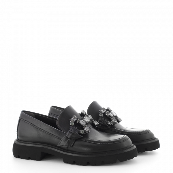 Soft Leather Loafer With Jewel Snaffle