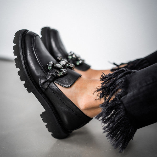 Soft Leather Loafer With Jewel Snaffle