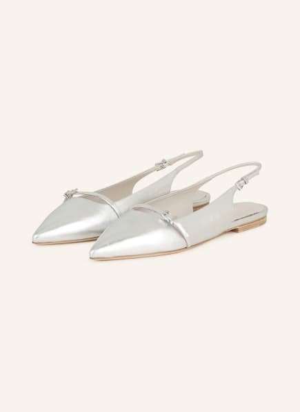 Silver Leather Slingback