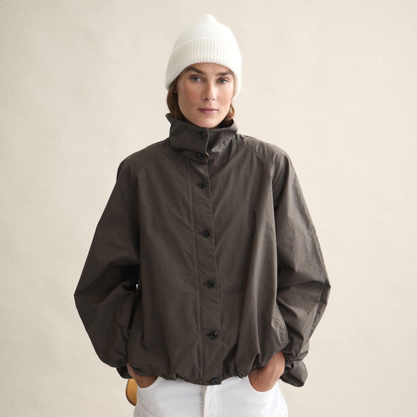 Ribbed Beanie In Snow