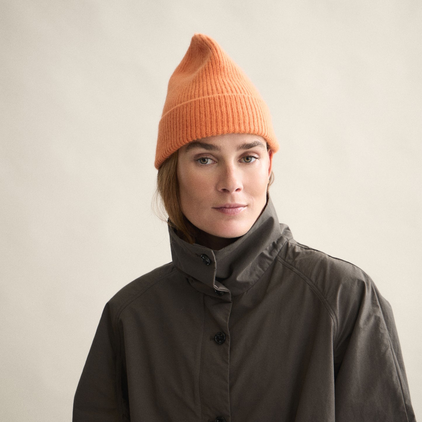 Ribbed Beanie In Flame