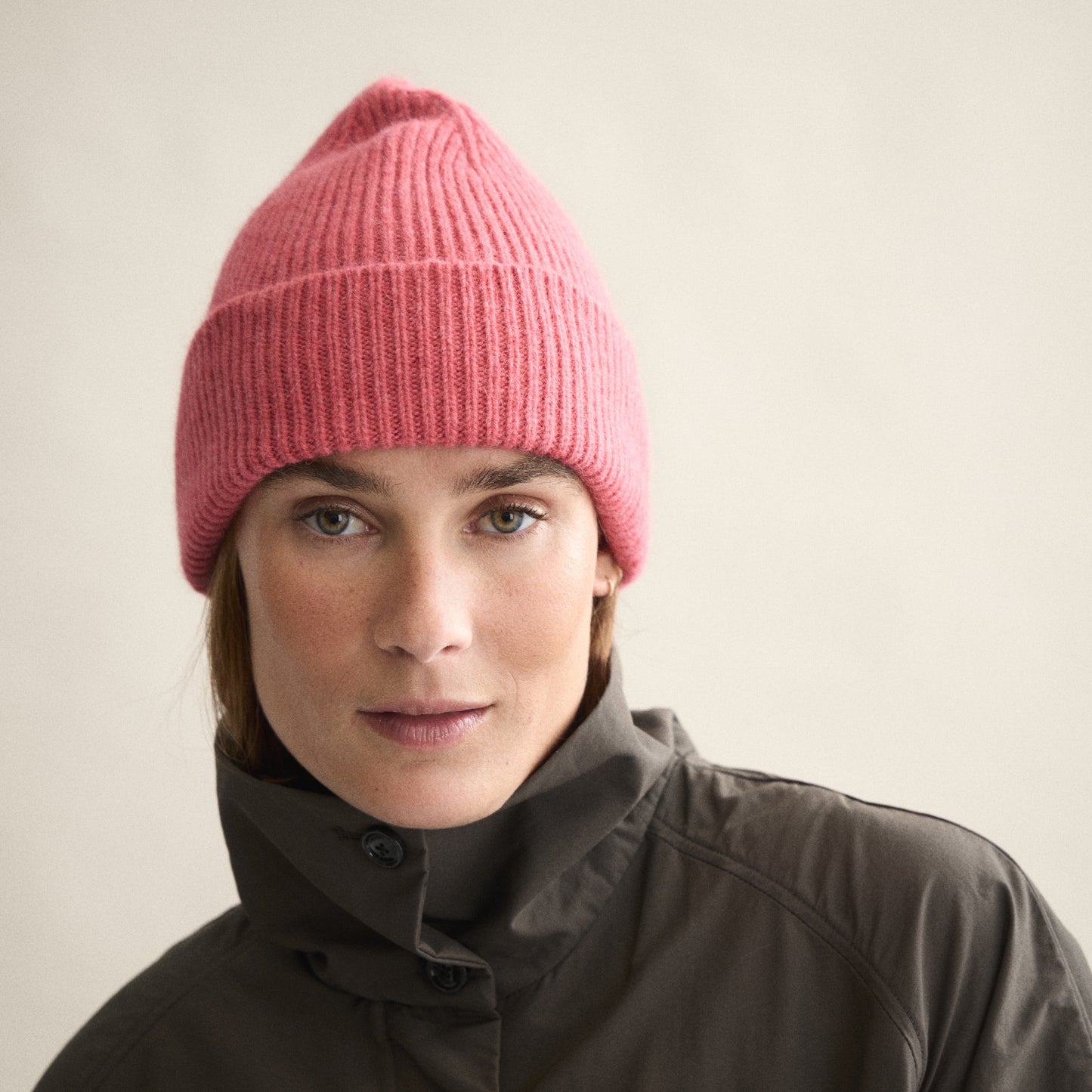 Ribbed Beanie In Fuschia