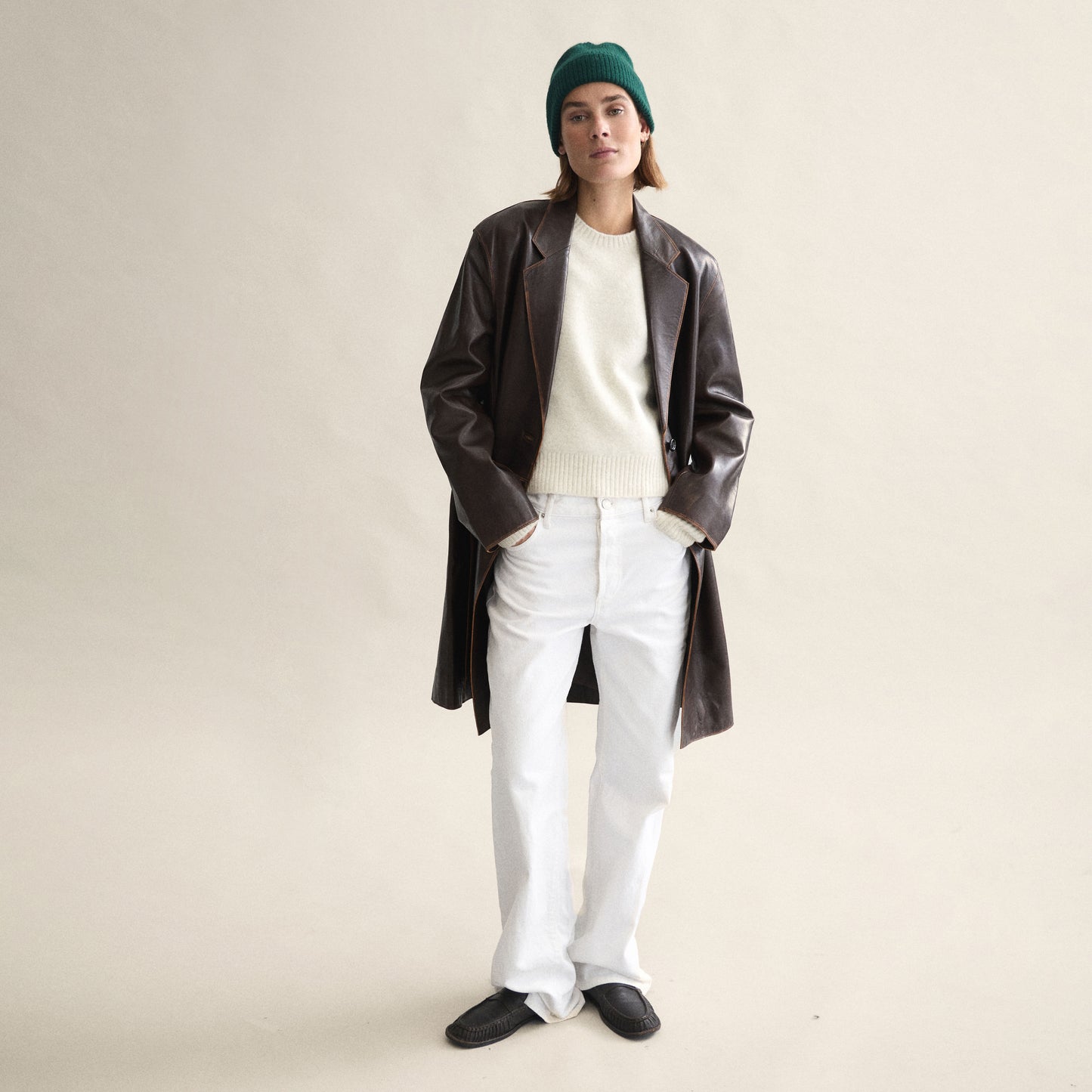 Ribbed Beanie In Moss