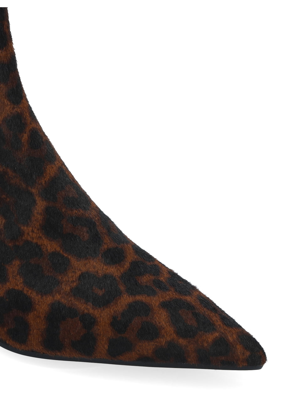 Leopard Print Boot With Side Zip