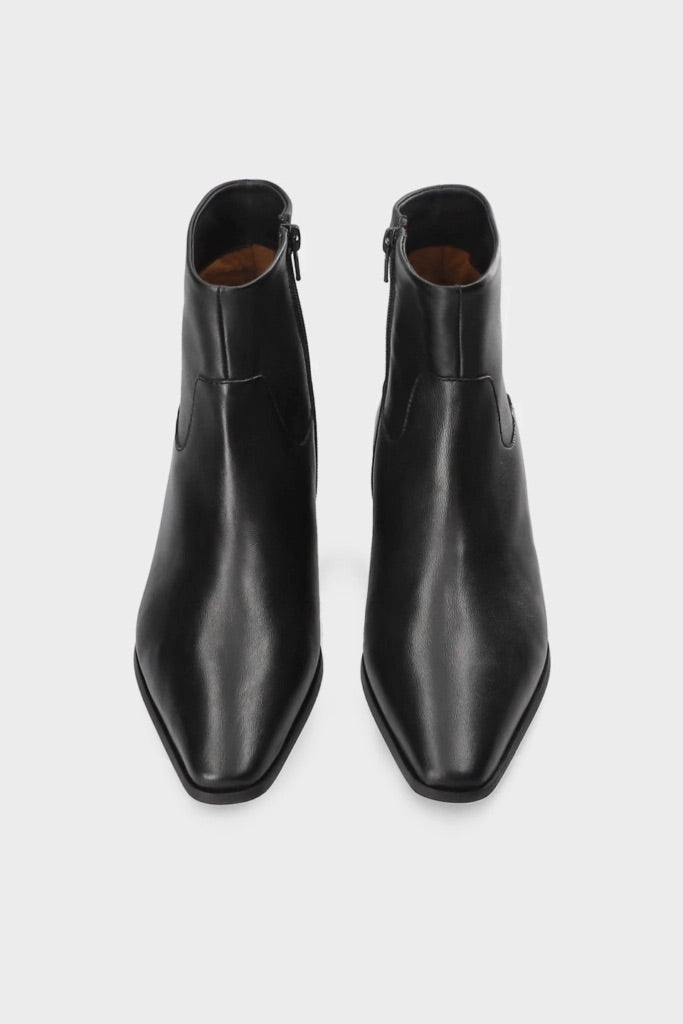 Leather Ankle Boot With Low Heel