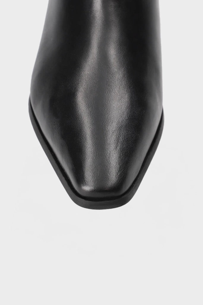 Leather Ankle Boot With Low Heel