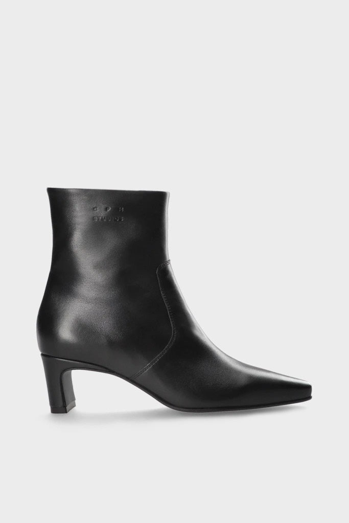 Black Leather Ankle Boot