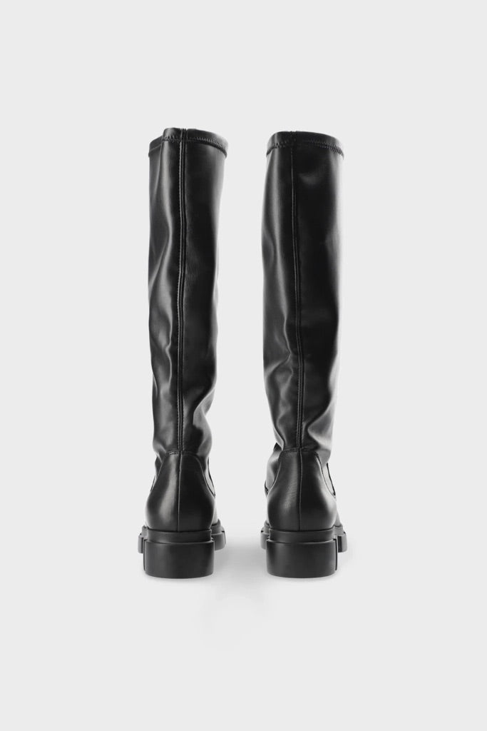 CPH556 Stretch Black Vegan Long Boots