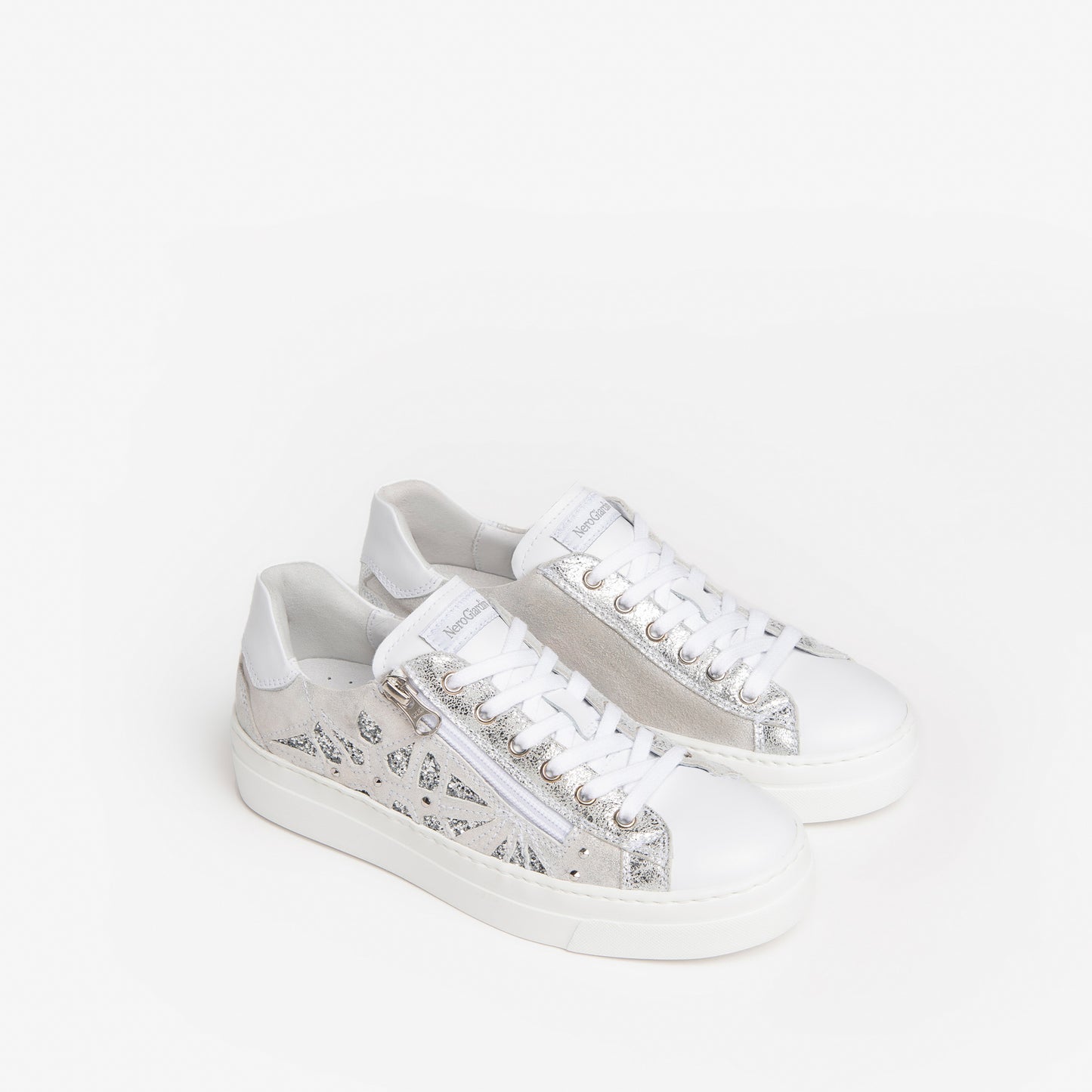 Leather Sneaker With Side Zip