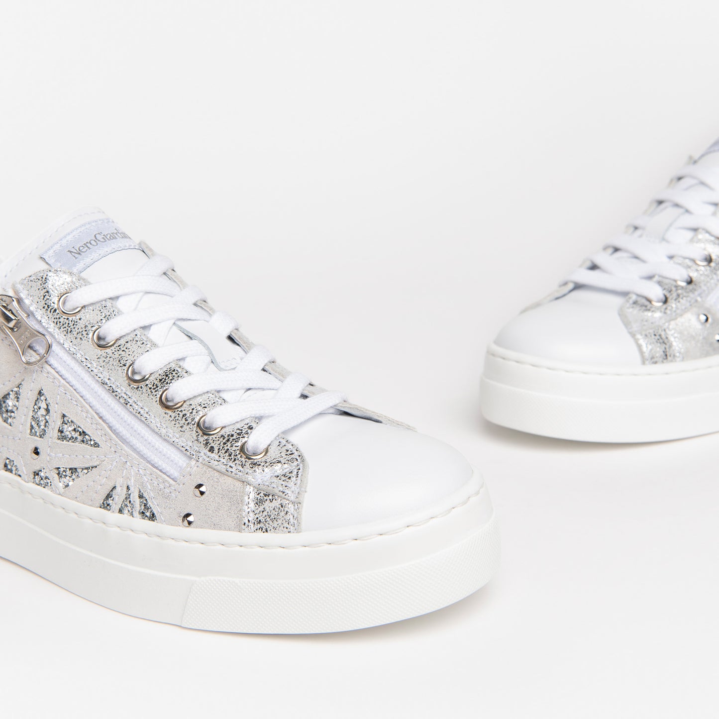 Leather Sneaker With Side Zip