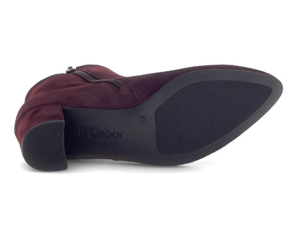 Suede Ankle Boot In Mulberry