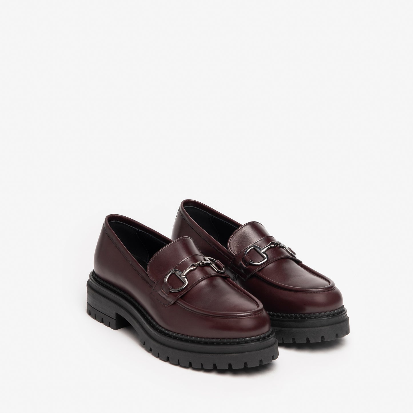 Burgandy Leather Loafer With Buckle