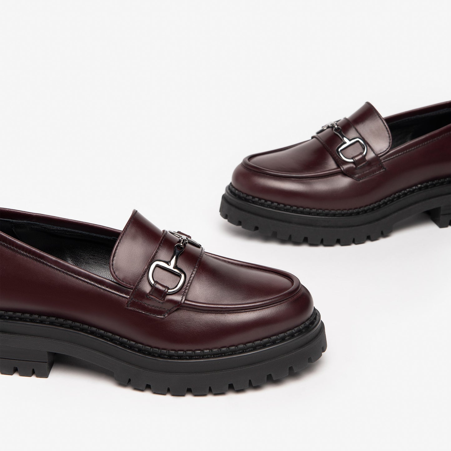 Burgandy Leather Loafer With Buckle