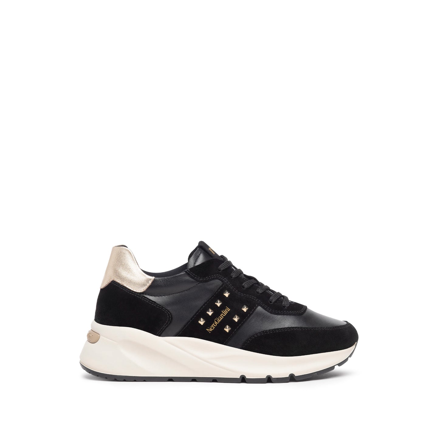 Platform Sneaker With Gold Studs