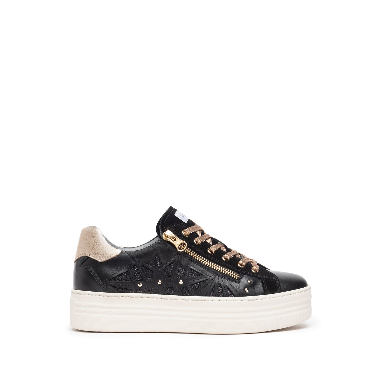 Leather Platform Sneaker With Side Zip