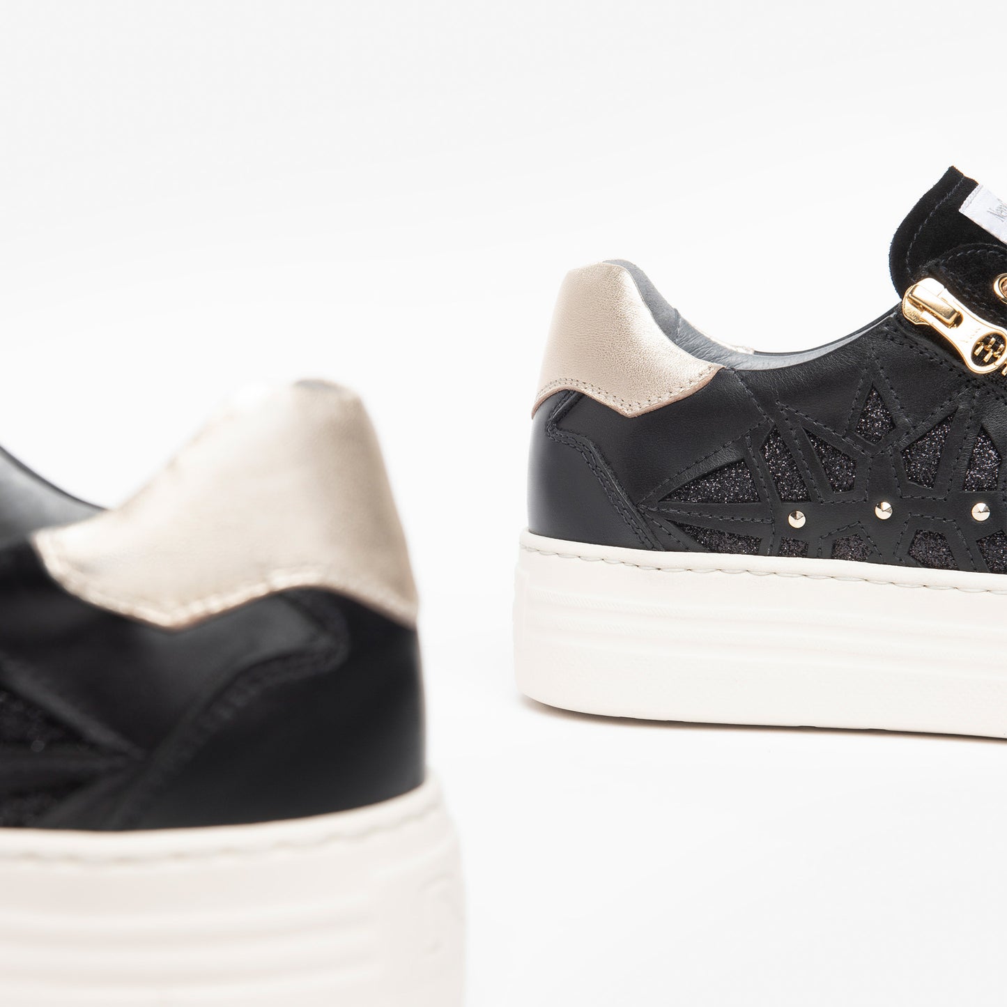 Leather Platform Sneaker With Side Zip