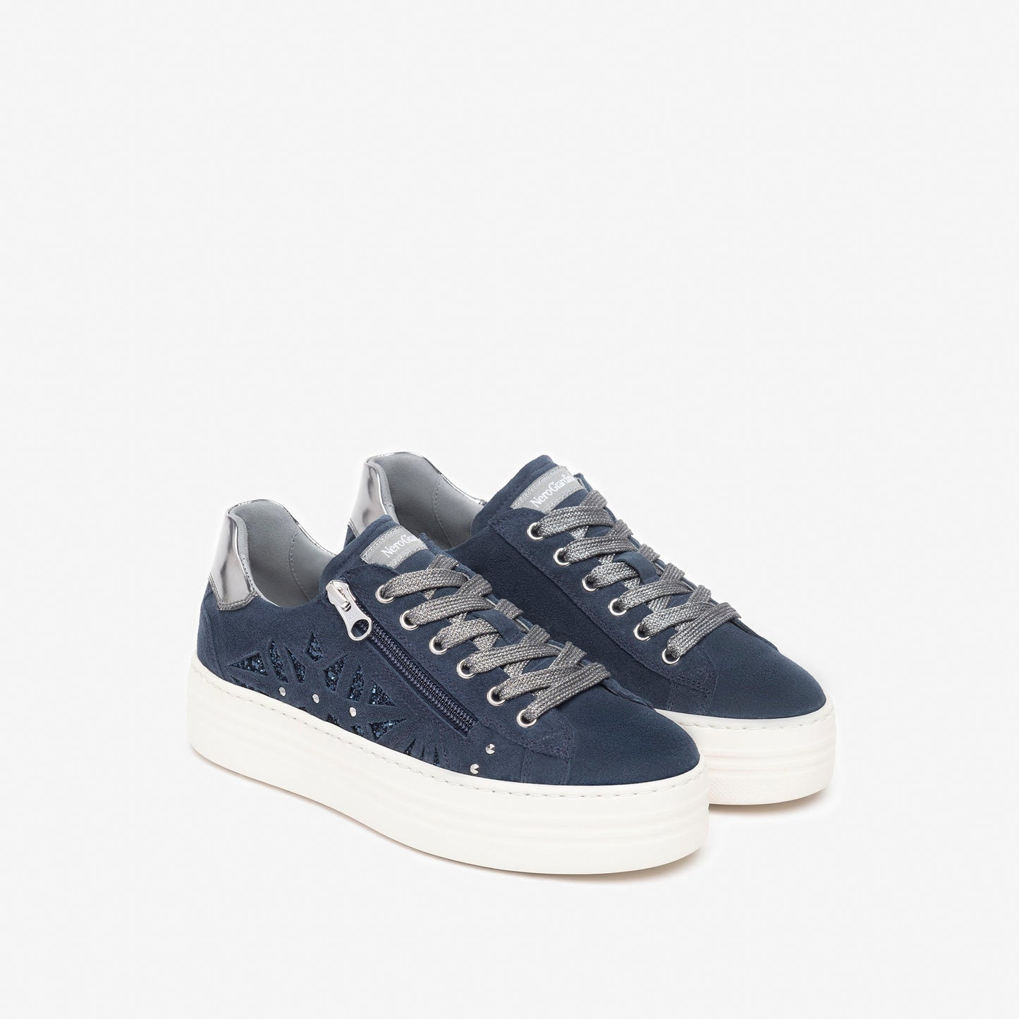 Leather Platform Sneaker With Side Zip