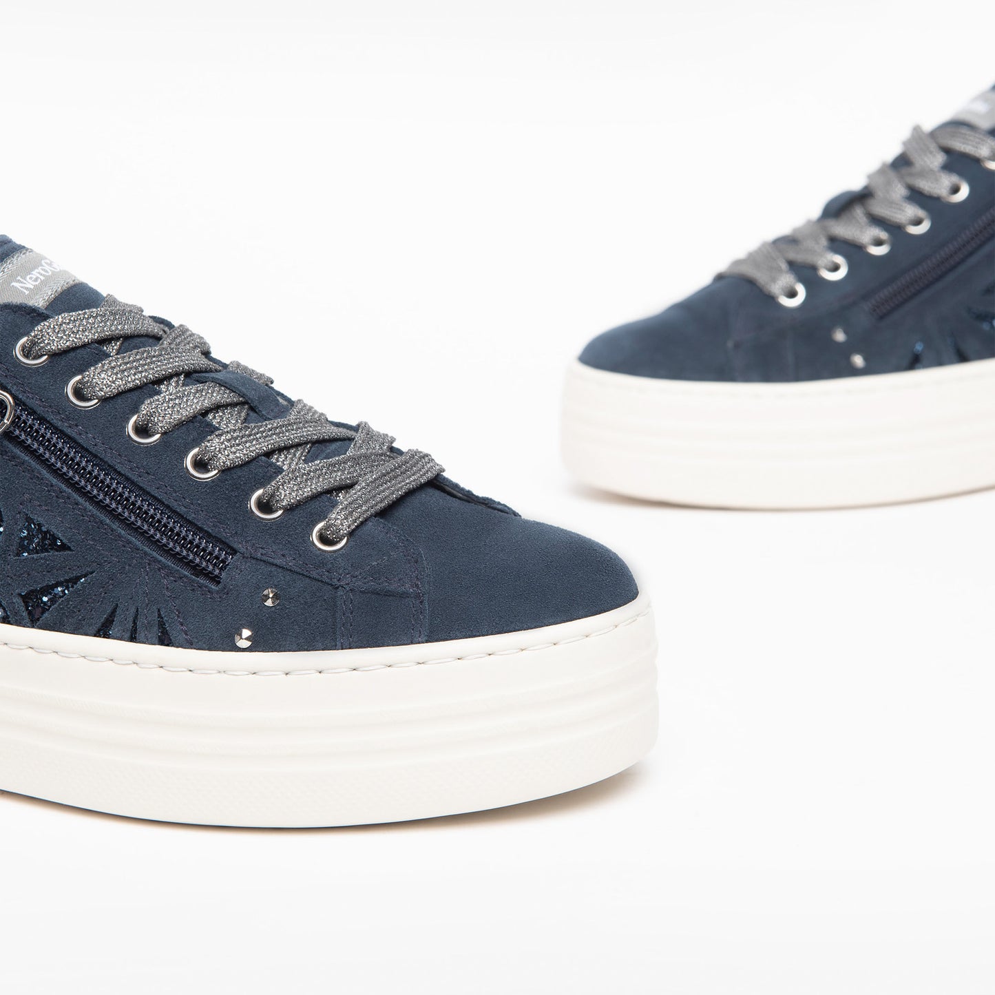 Leather Platform Sneaker With Side Zip