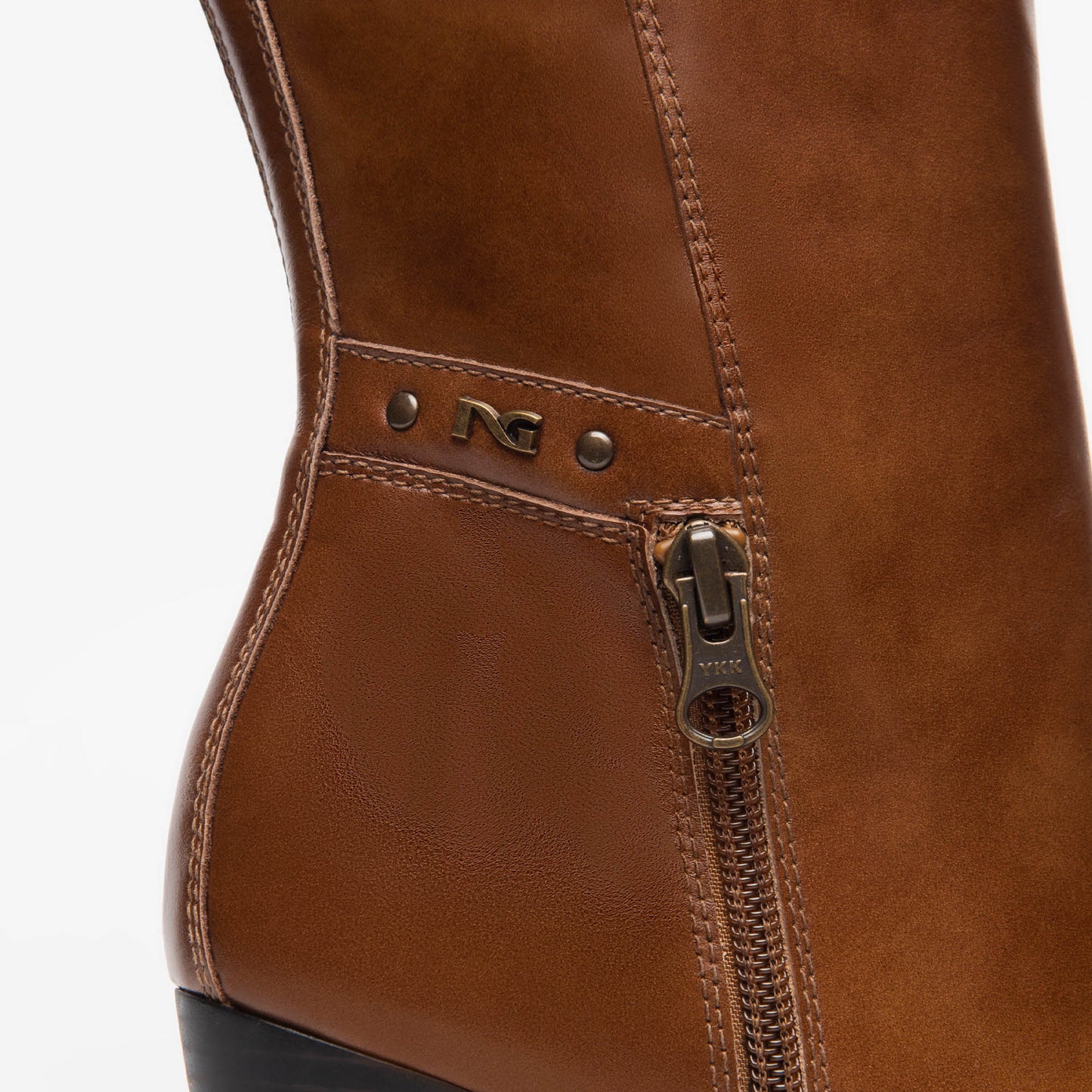 High Leather Boot With Side Zip