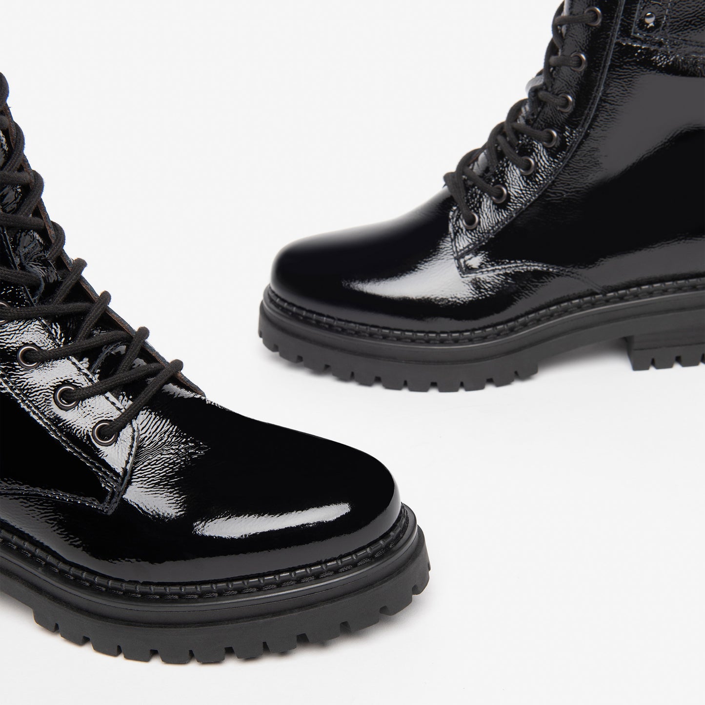 Leather Laced Boot With Side Zip