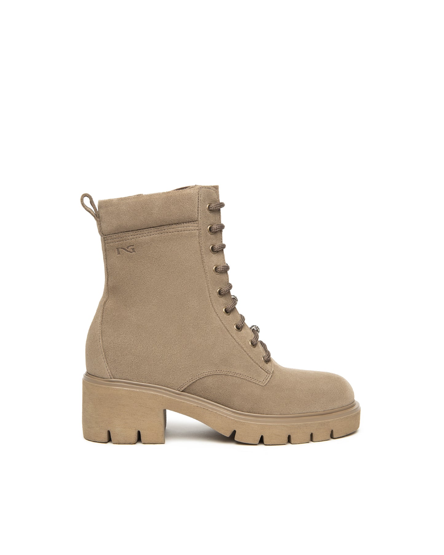 Nubuck Beige Biker Boot