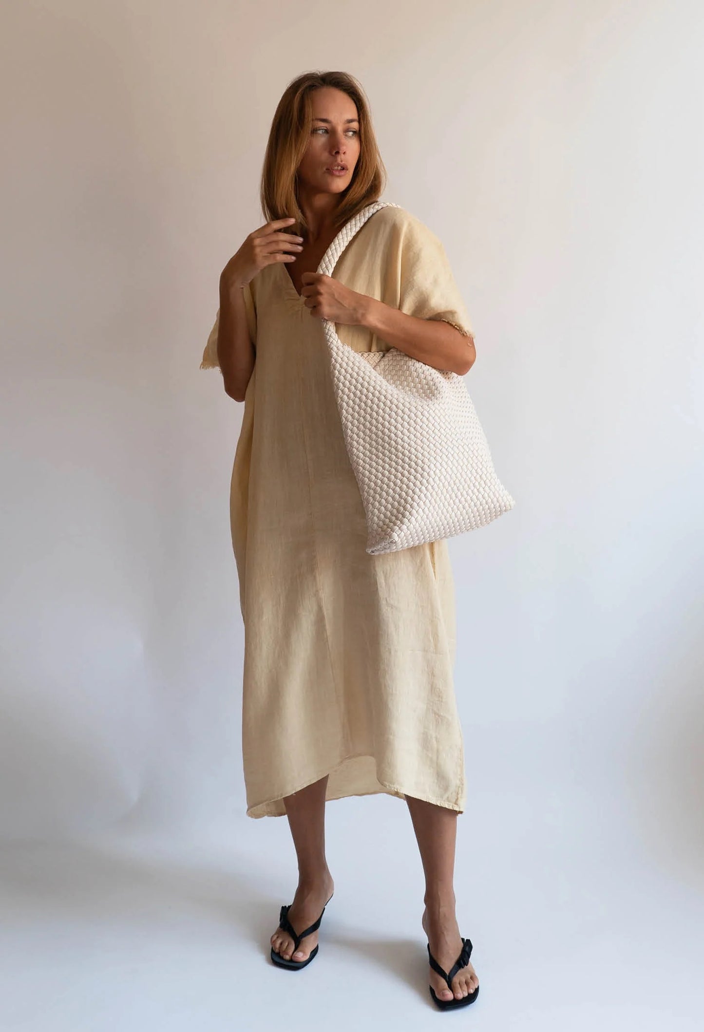 Hobo Braided Soft In White Sand