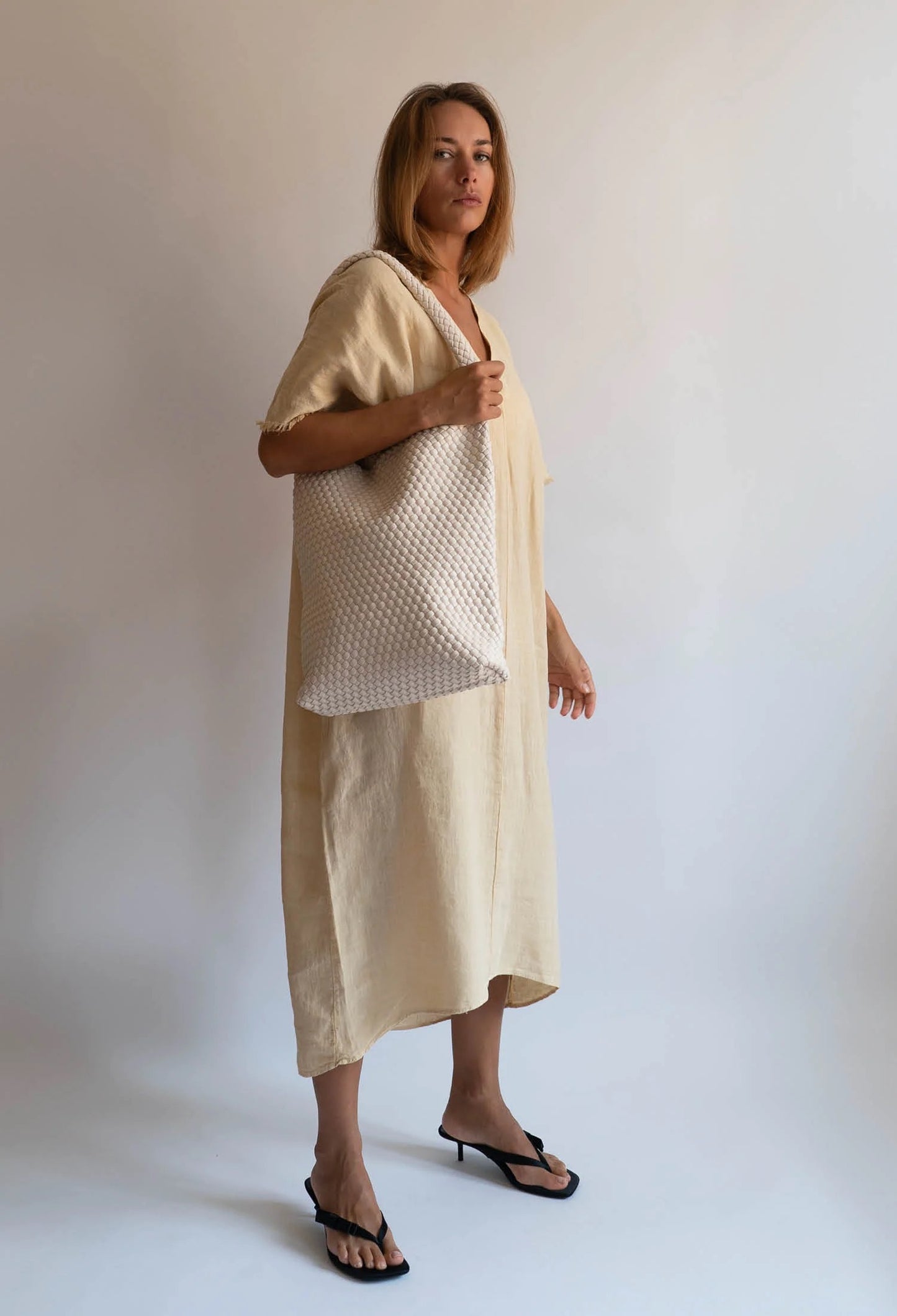 Hobo Braided Soft In White Sand
