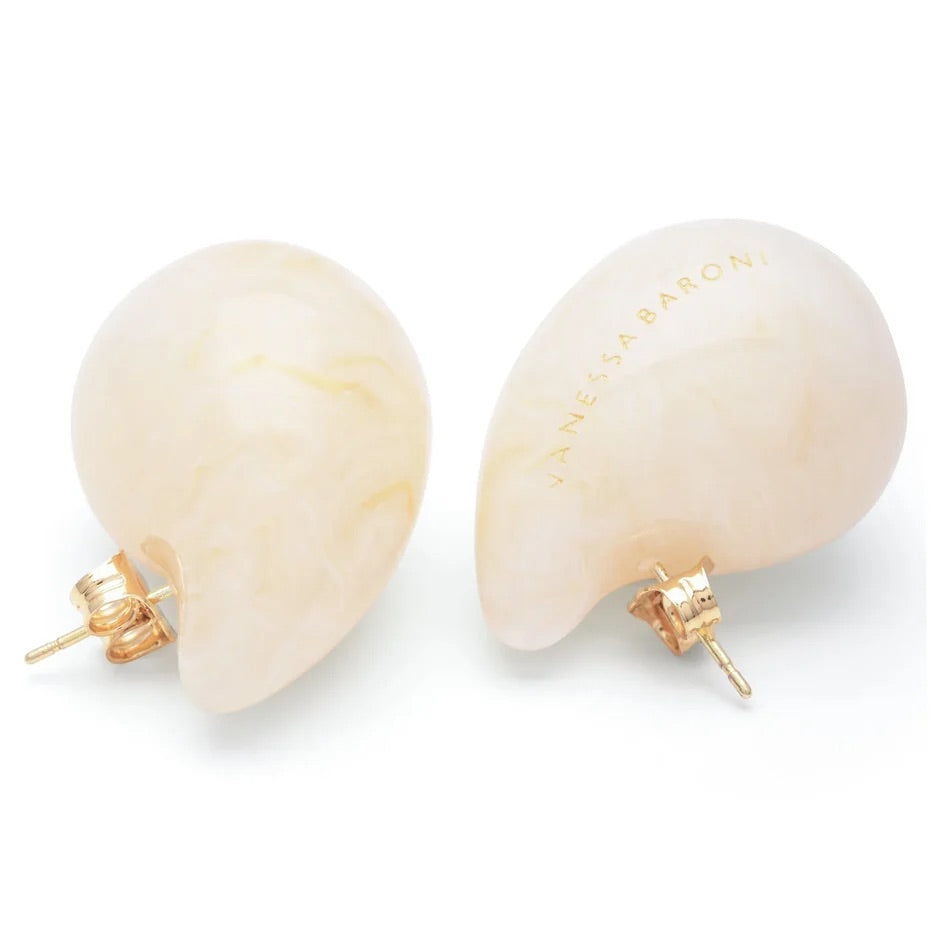 Drop Earring In Pearl Marble