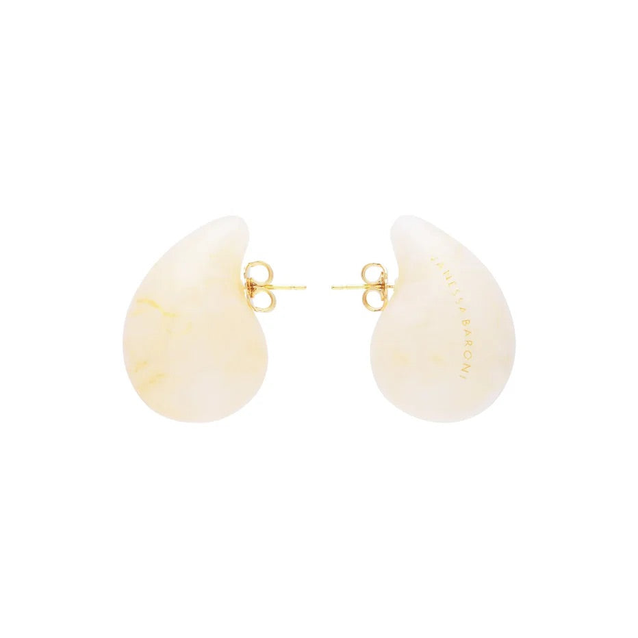 Drop Earring In Pearl Marble