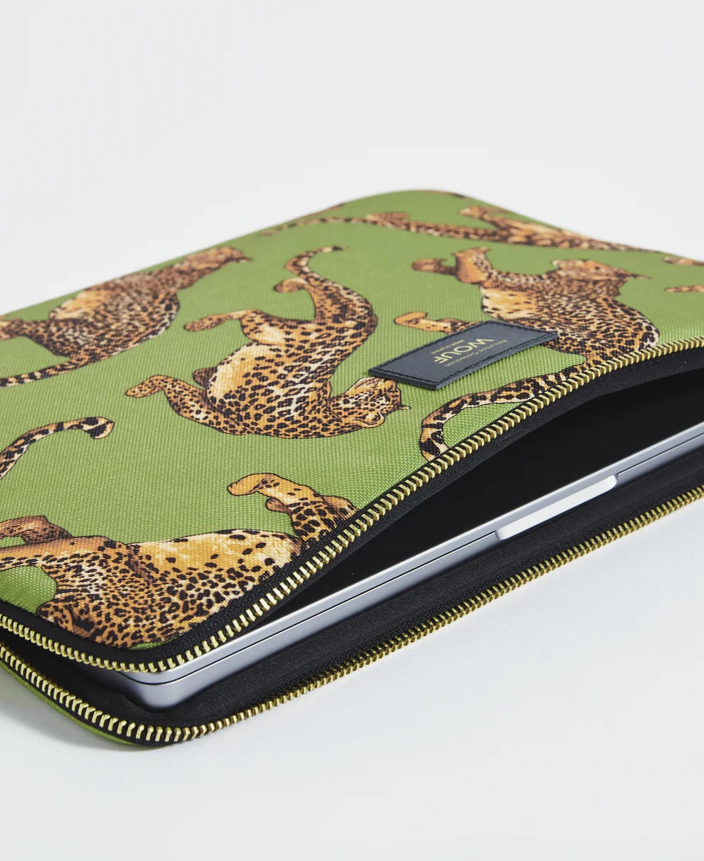 Olive Leopard Laptop Sleeve 15" 16"