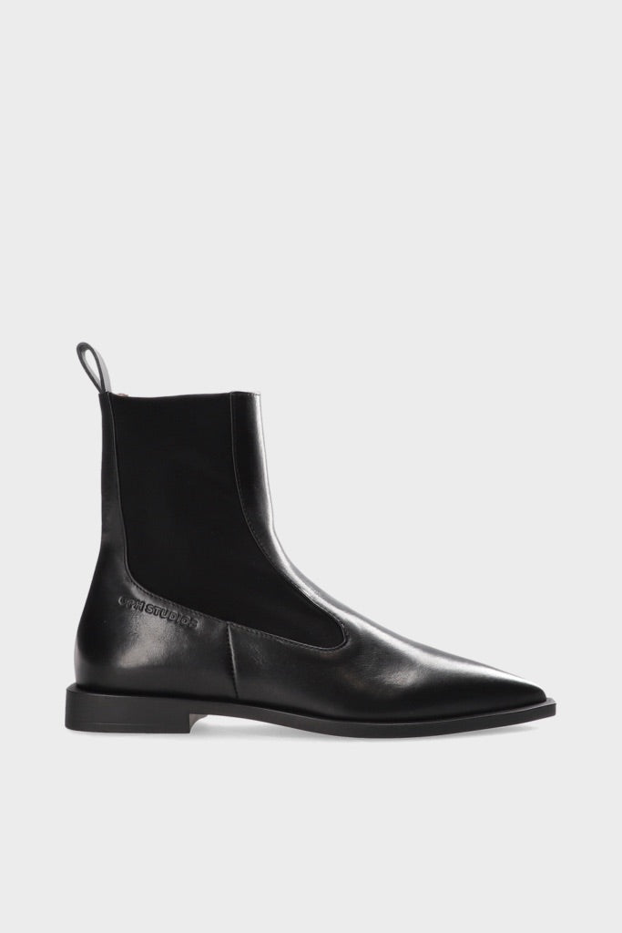 Sleek Leather Sock Boot