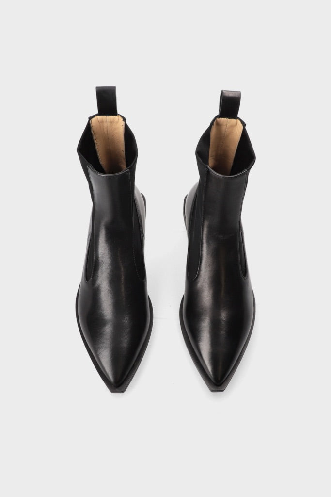 Sleek Leather Sock Boot