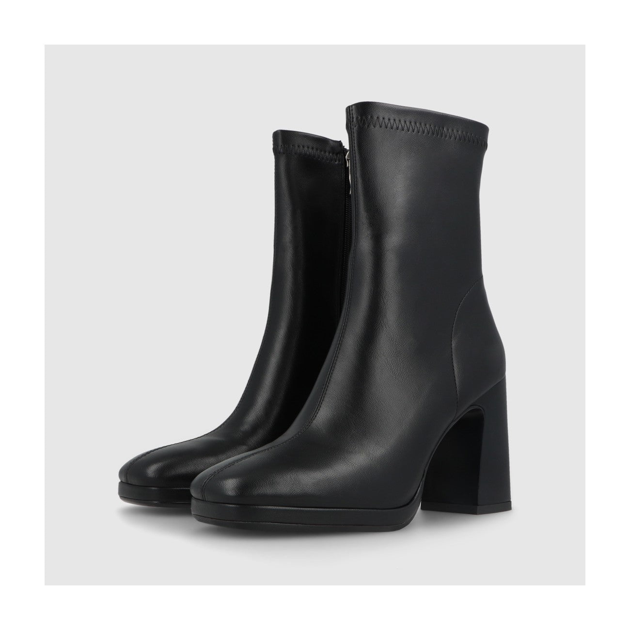 Stretch Leather Ankle Boot