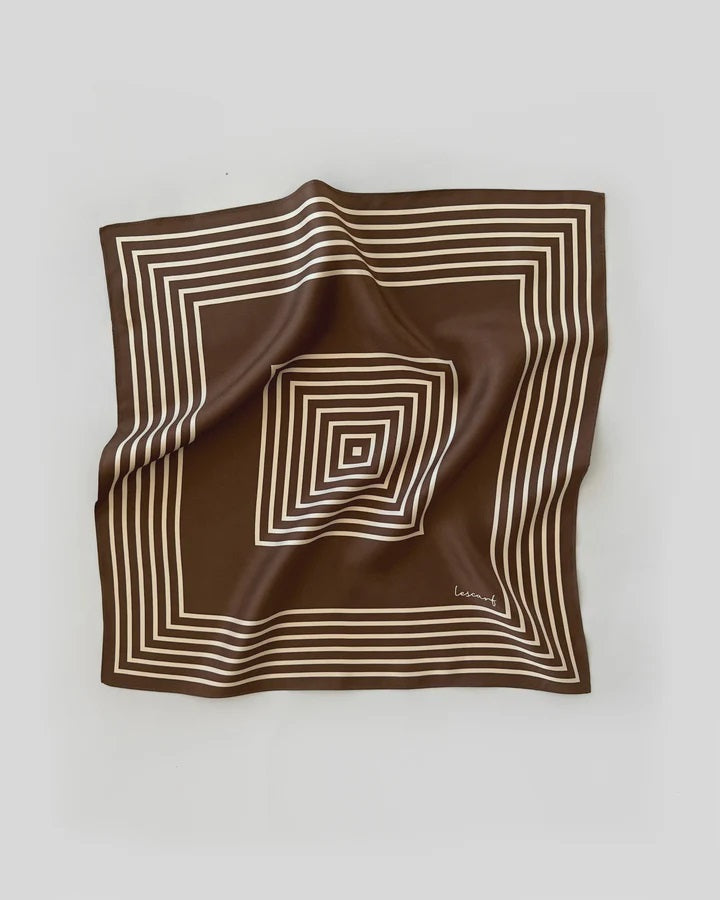 Striped Scarf Brown 80X80
