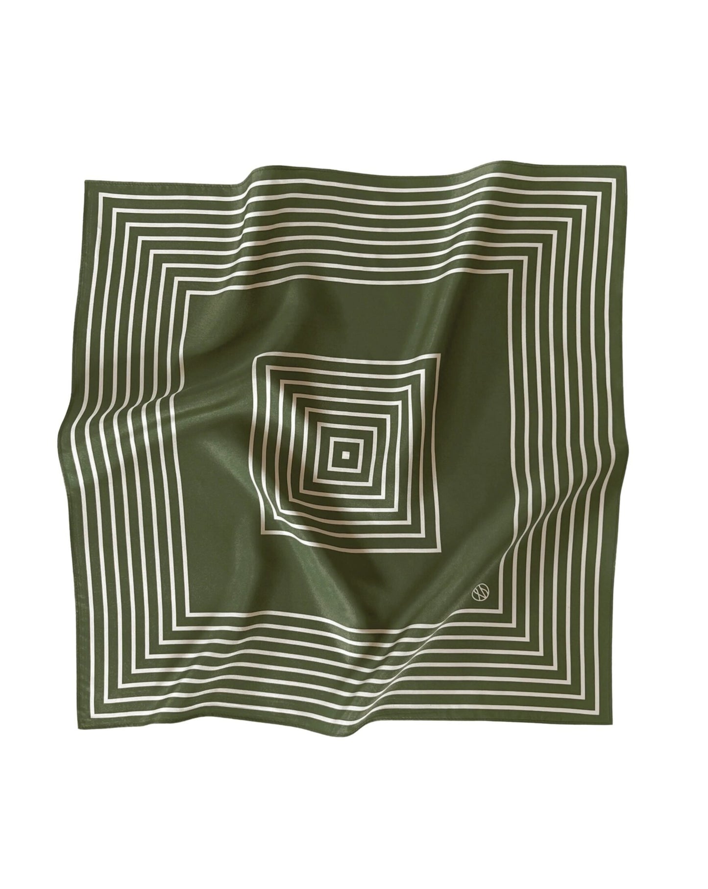 Striped Scarf Green/Cream 50X50