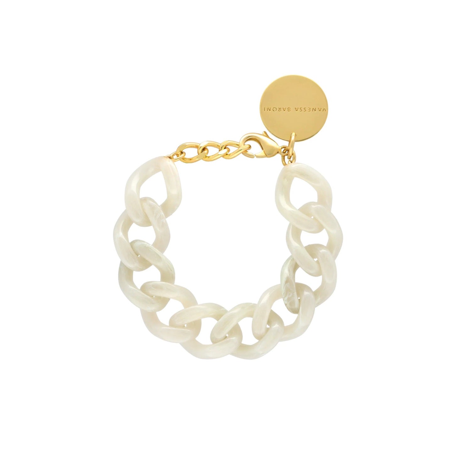 Mini Flat Chain Snow White Marble