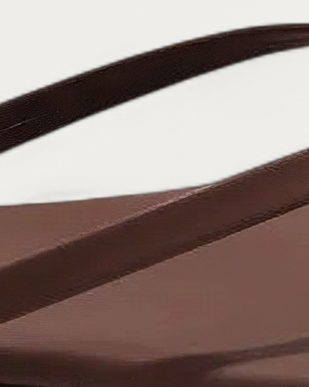 TKEES Lily Nudes Cappucino Brown Leather Flip Flop, strap and upper detail
