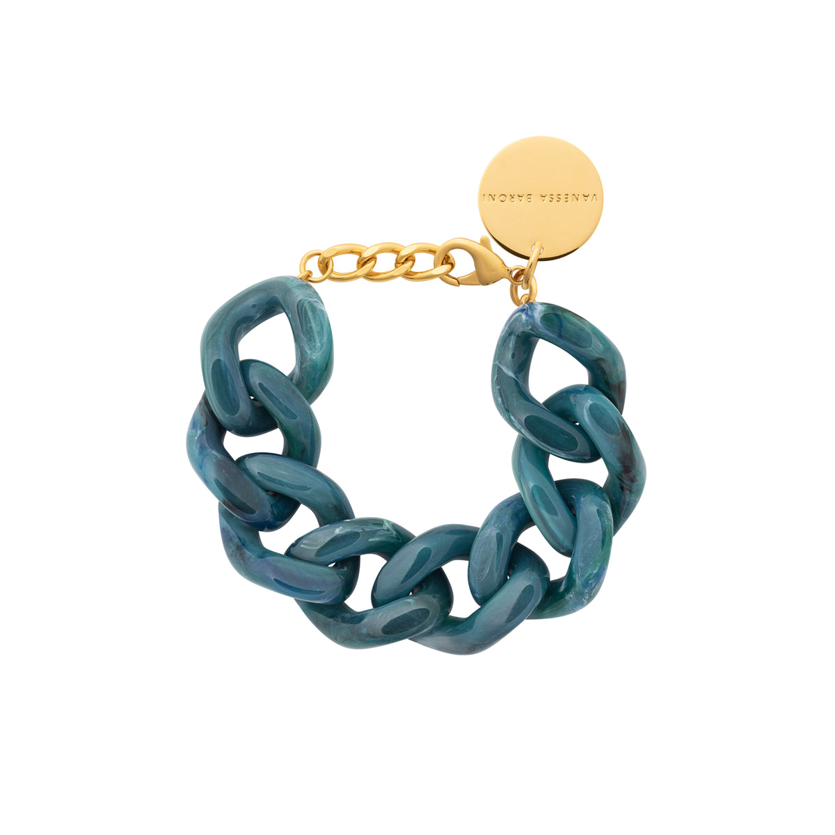 Great Bracelet In Teal Marble by Vanessa Baroni on a white background