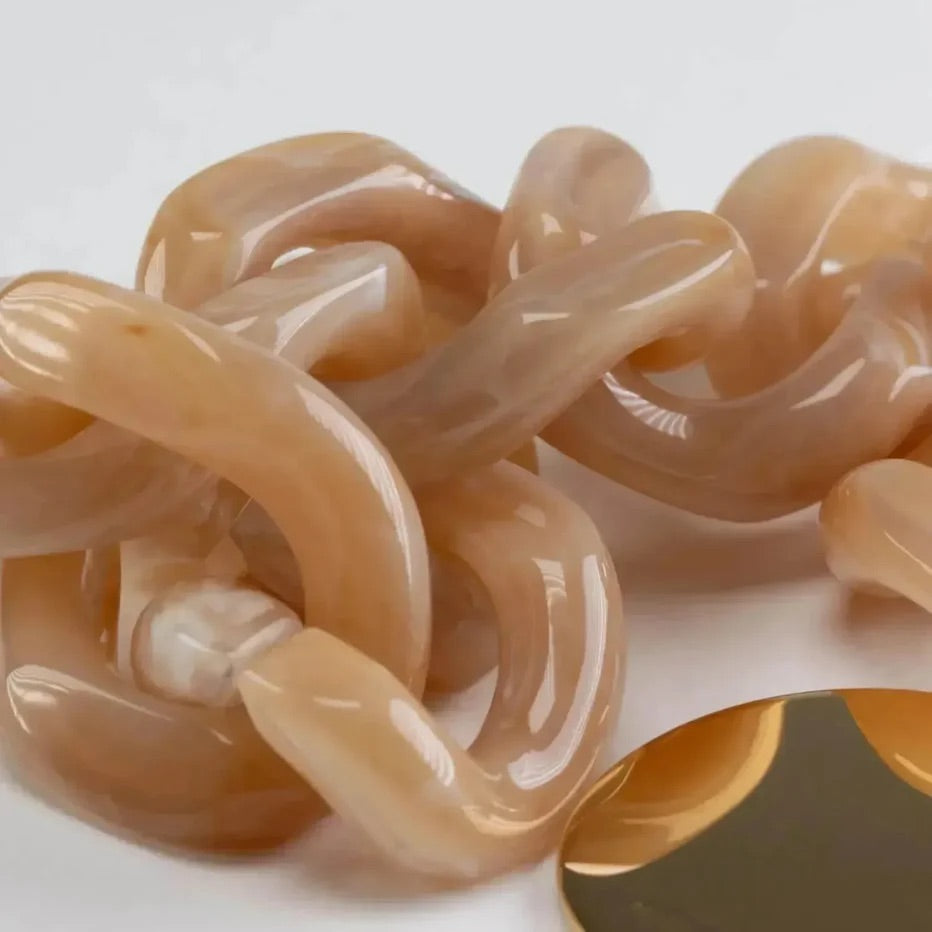 Flat Chain Bracelet Honey Marble