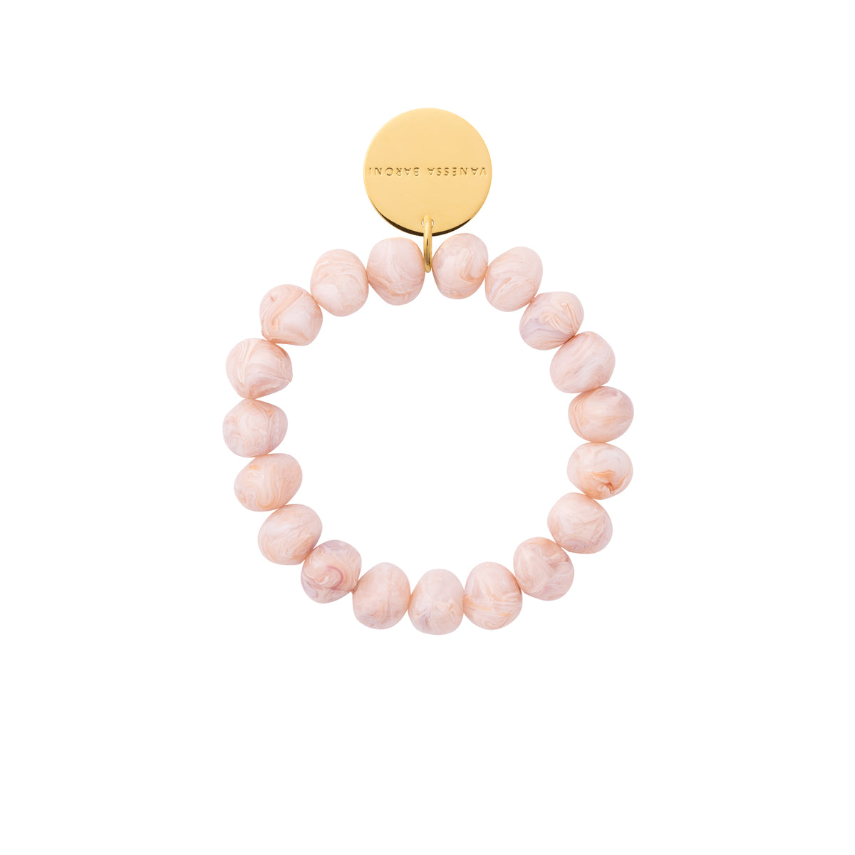 Mini Beads Flex Bracelet In Ivory Rose Marble by Vanessa Baroni on a white background