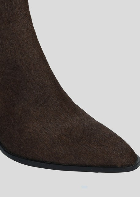 Brown Pony Hair Ankle Boot