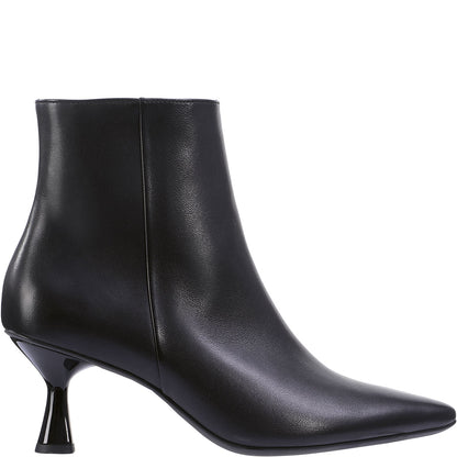 Black Leather Boot With Kitten Heel