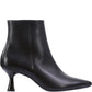 Black Leather Boot With Kitten Heel