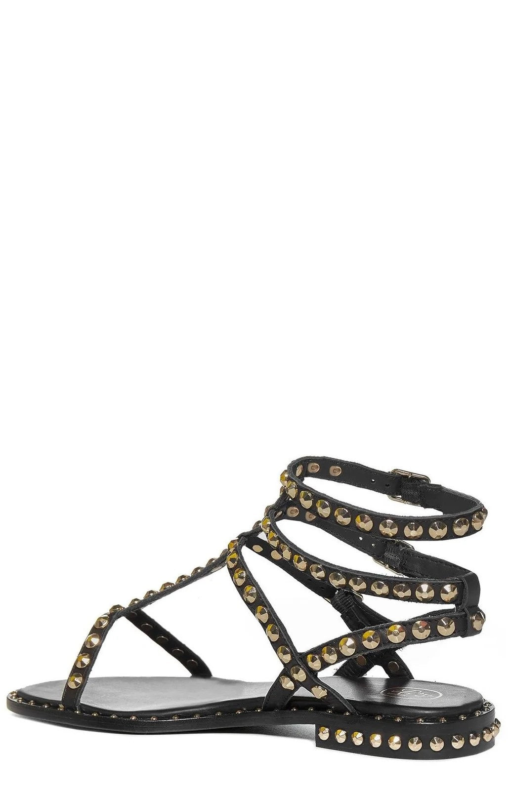 Play Sandal In Black With Gold Studs