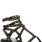 Play Sandal In Black With Gold Studs